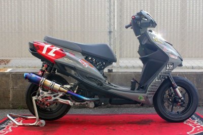 画像1: PK7 レーシングスタンドベース ステンレス 焼き色 [シグナスX ・BW'S125] 