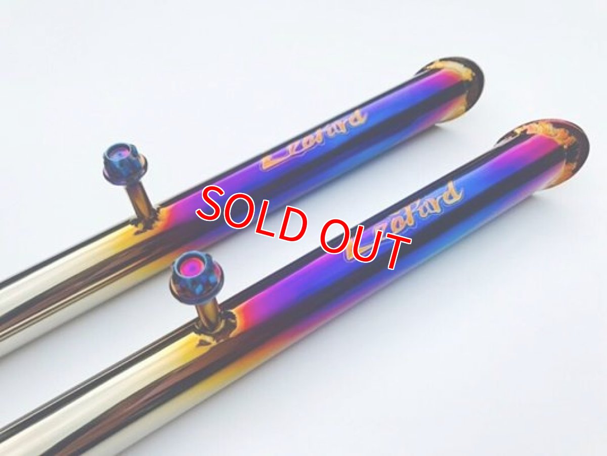 画像2: Leopard チタンサイドスタンド [シグナスX・BW'S125](焼き色・ゴールド・プレーン) (2)