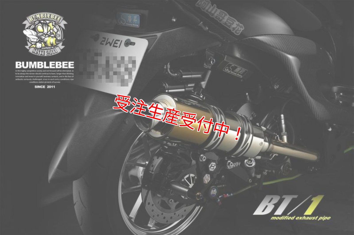 画像3: Bumblebee BT1ゴールド [シグナスX・BW'S125]（ストレート/直通静音）（125〜158cc/158ccオーバー/180ccオーバー競技用サイズ） (3)