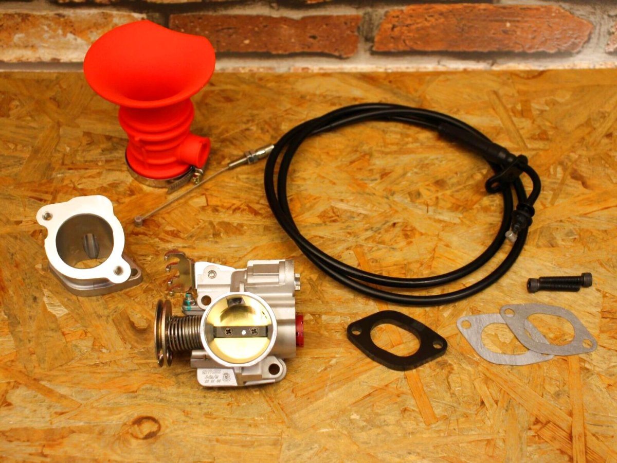 画像2: 新雅部品 ビッグスロットルボディセット ダウンドラフトタイプ（30φ/32φ/34φ/36φ) [シグナスグリファス] (2)