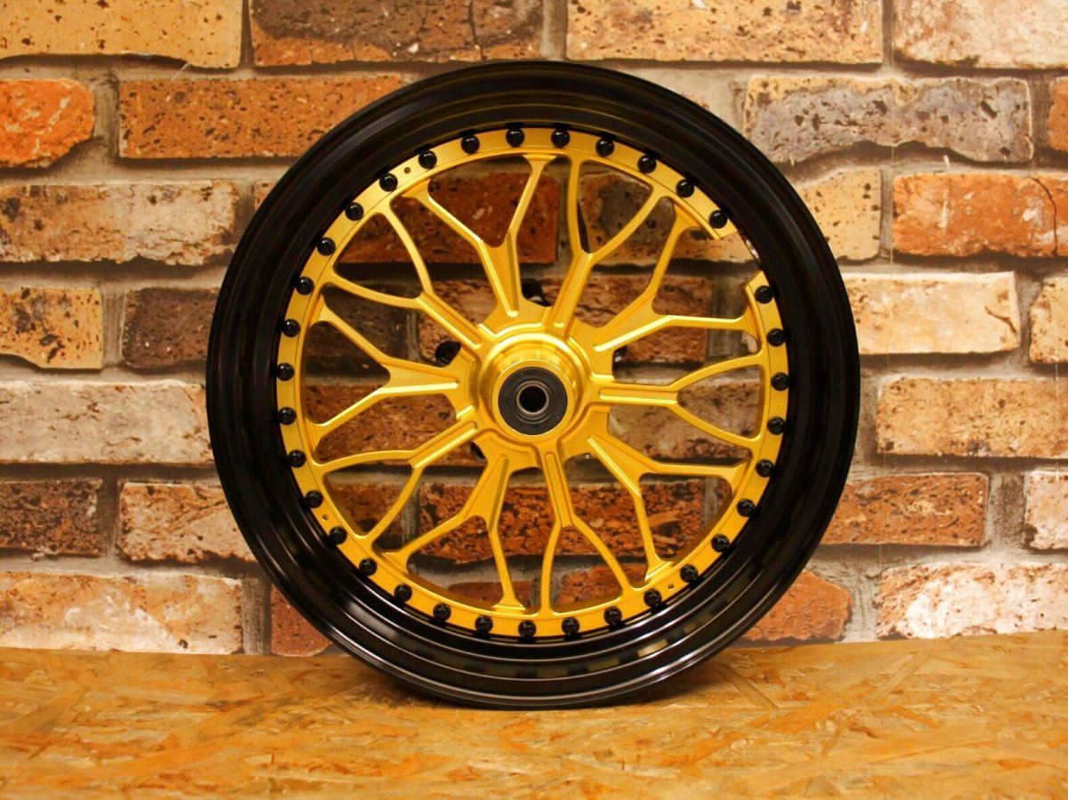 画像5: 80,000ポイントバック！NCY 2ピース鍛造ホイール N-23 前後セット （ブラック×ゴールド） [4/5型シグナスX・2型BW'S125] (5)