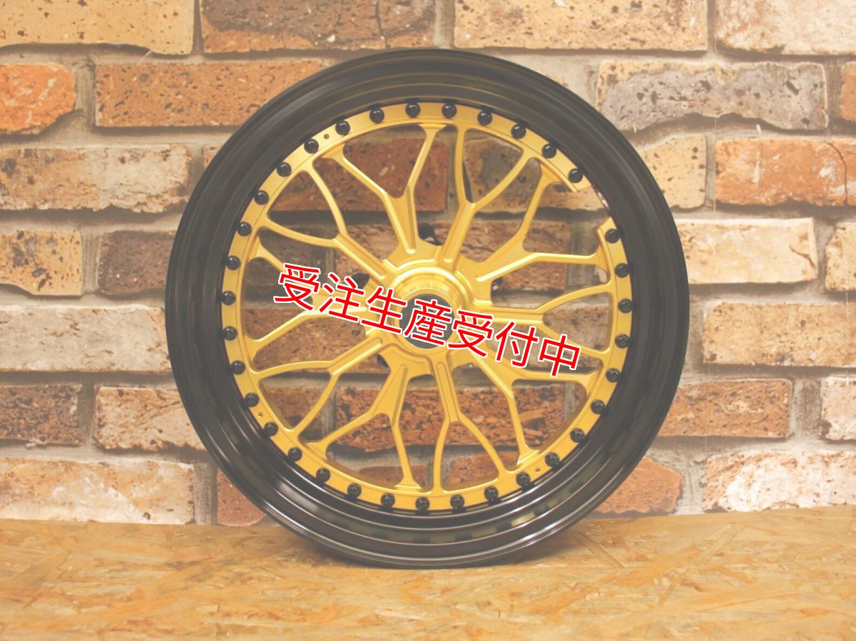 画像5: 80,000ポイントバック！NCY 2ピース鍛造ホイール N-23 前後セット （ブラック×ゴールド） [4/5型シグナスX・2型BW'S125] (5)