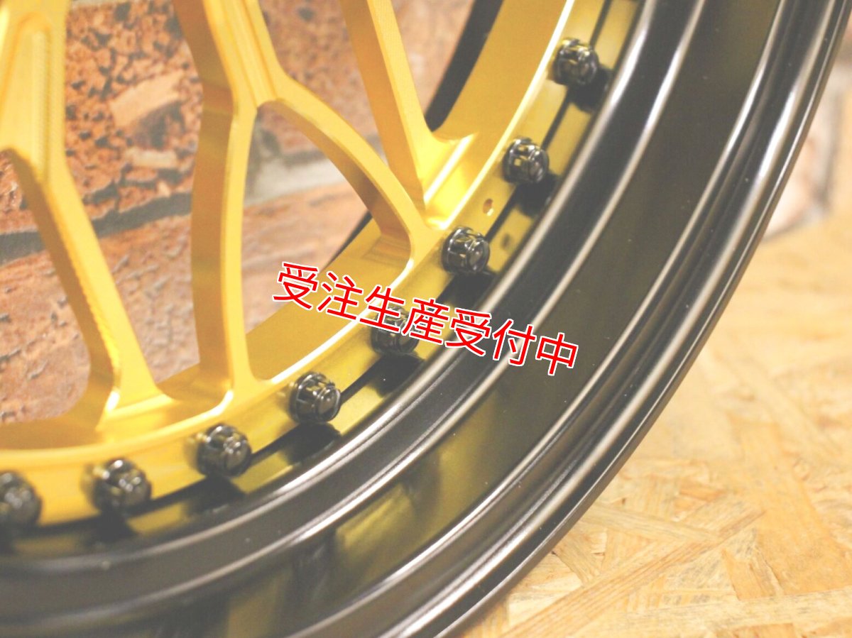 画像4: 80,000ポイントバック！NCY 2ピース鍛造ホイール N-23 前後セット （ブラック×ゴールド） [4/5型シグナスX・2型BW'S125] (4)
