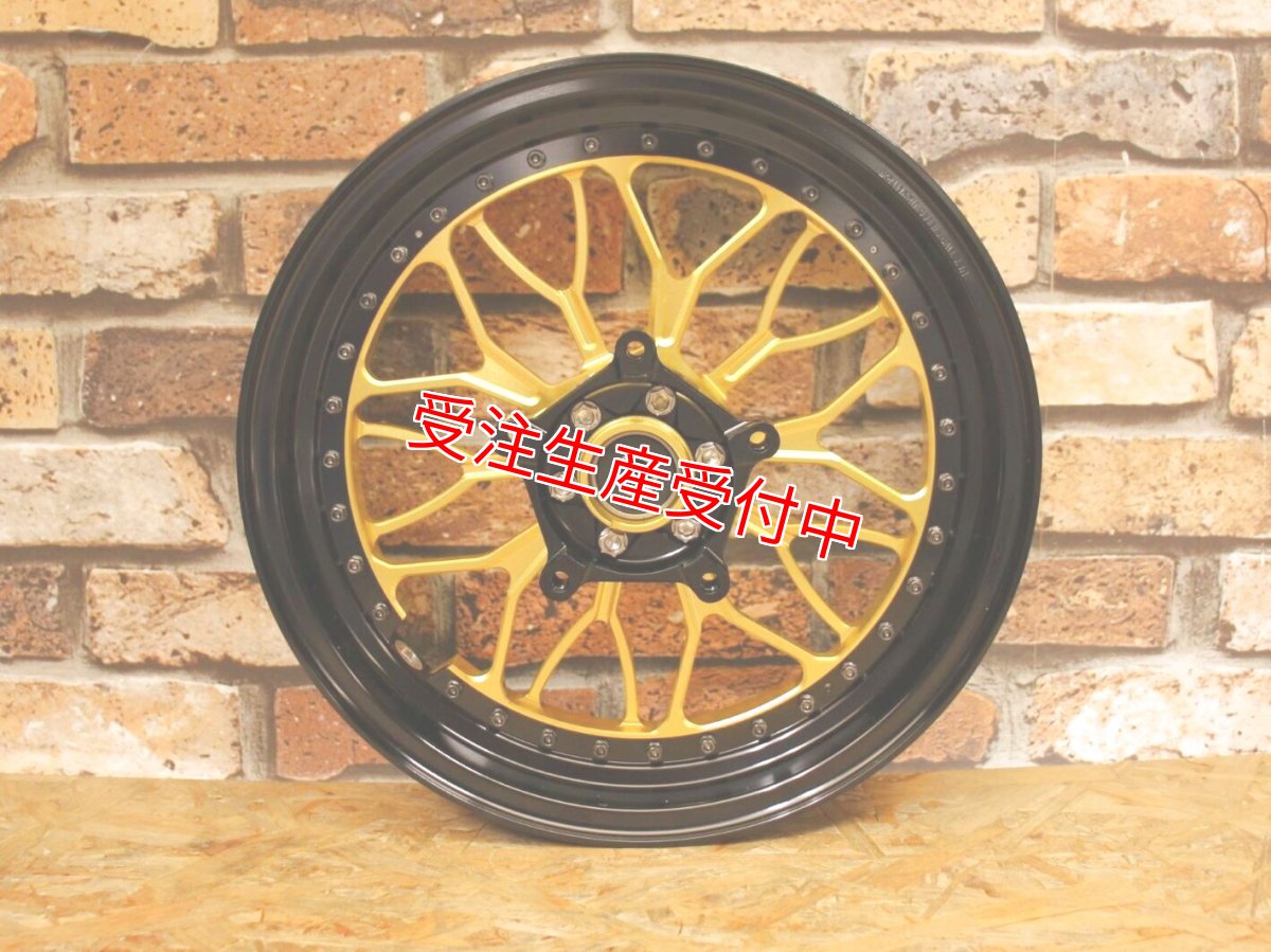 画像3: 80,000ポイントバック！NCY 2ピース鍛造ホイール N-23 前後セット （ブラック×ゴールド） [4/5型シグナスX・2型BW'S125] (3)