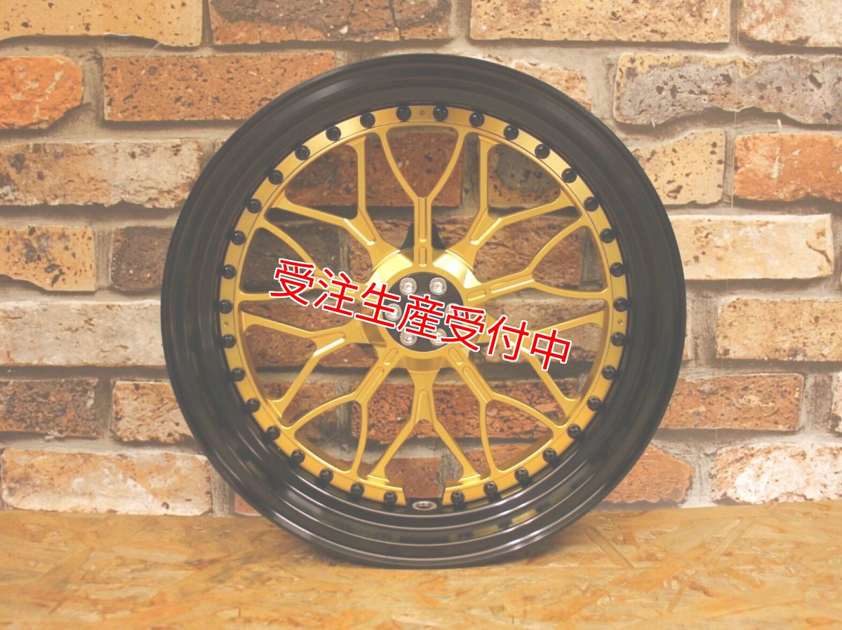 画像7: 80,000ポイントバック！NCY 2ピース鍛造ホイール N-23 前後セット （ブラック×ゴールド） [4/5型シグナスX・2型BW'S125] (7)