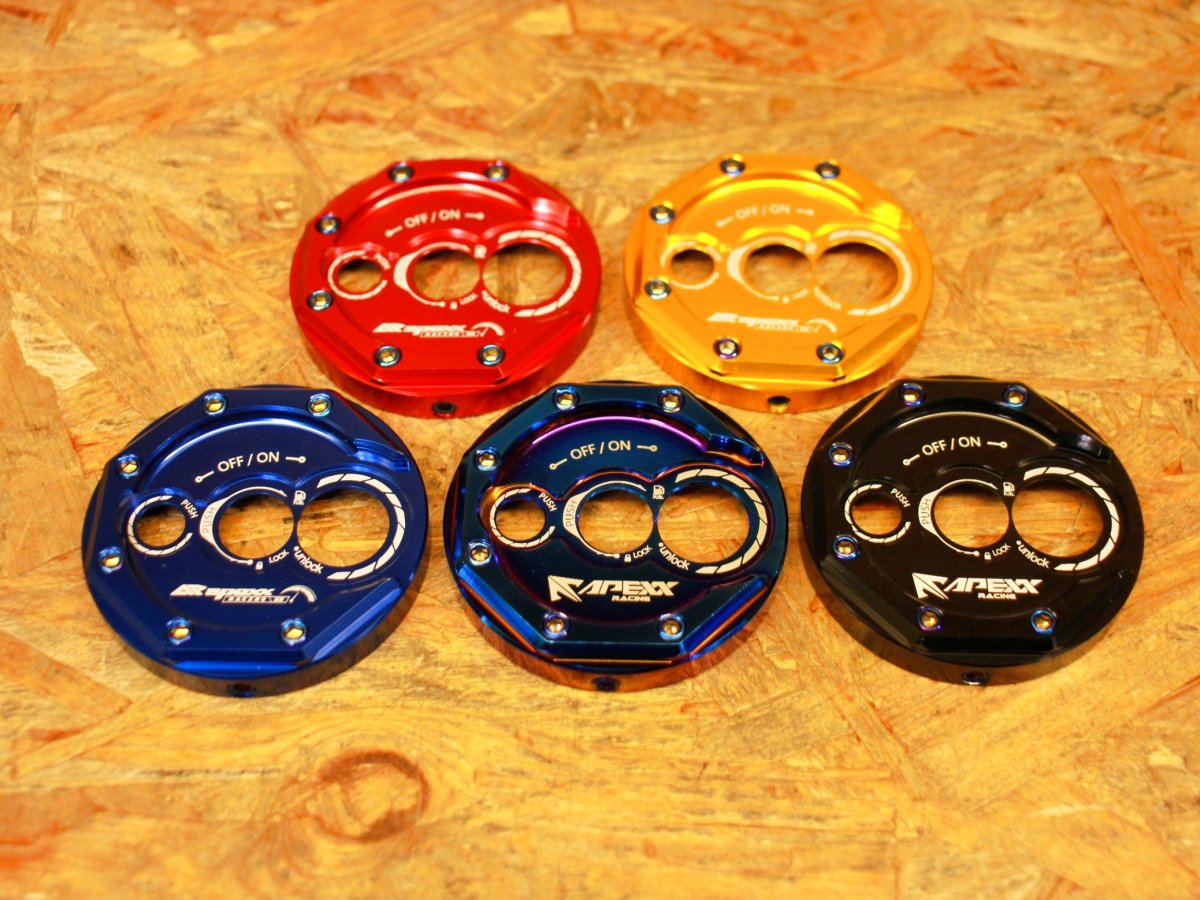 画像2: APEXX キーシリンダーカバー [シグナスグリファス・3型BW'S125]（チタン/ブラック/ゴールド/レッド/ブルー） (2)