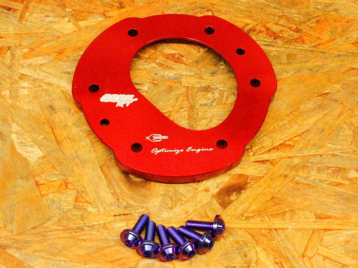 画像3: SCRK CNC削り出しフューエルポンプカバー（ブラック・レッド） [2.3型シグナスX]  (3)