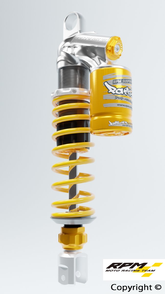 画像2: RPM×Partyup コラボリアサスペンション RW-Partyup（ゴールド/レッド/ブラック/カラーオーダー） [1〜3型シグナスX/4.5型シグナスX・1.2型BW'S125] (2)