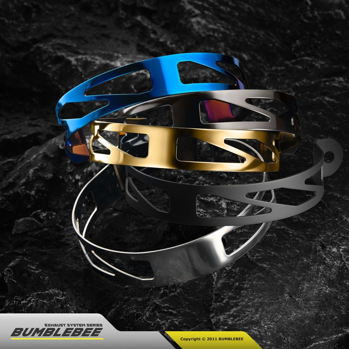 画像3: バンブルビー サイレンサーバンド 2本セット（チタンカラー/ステンブラック/ペイントブラック/ゴールド/スタンダード） (3)