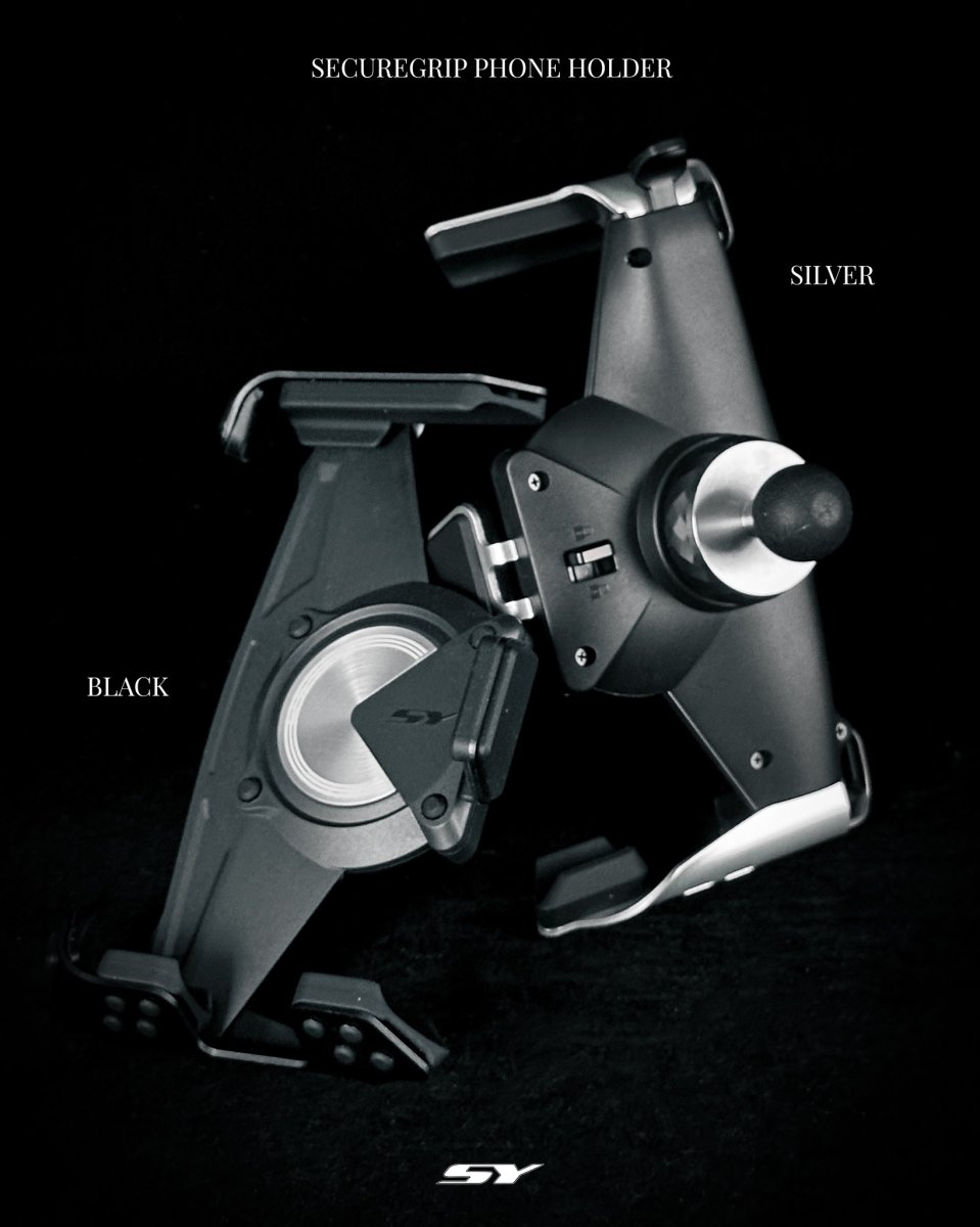 画像1: 新雅部品 スマホホルダー（ブラック/シルバー） (1)