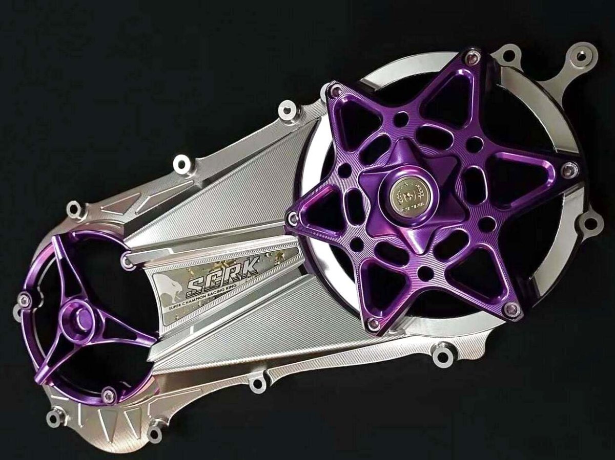 画像4: SCRK チタンエンブレム for CNC削り出しクランクケースカバー（ブルー/ホワイト/ブラック）[シグナスグリファス・2型NMAX125・3型BW'S125・X FORCE・FORCE2.0] (4)