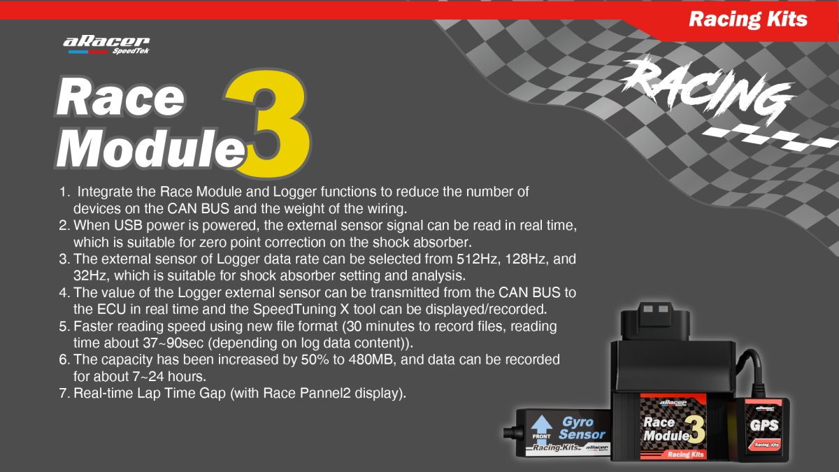 画像2: aRacer レースモジュール3 ロガー/GPS/ジャイロセンサー搭載 (2)