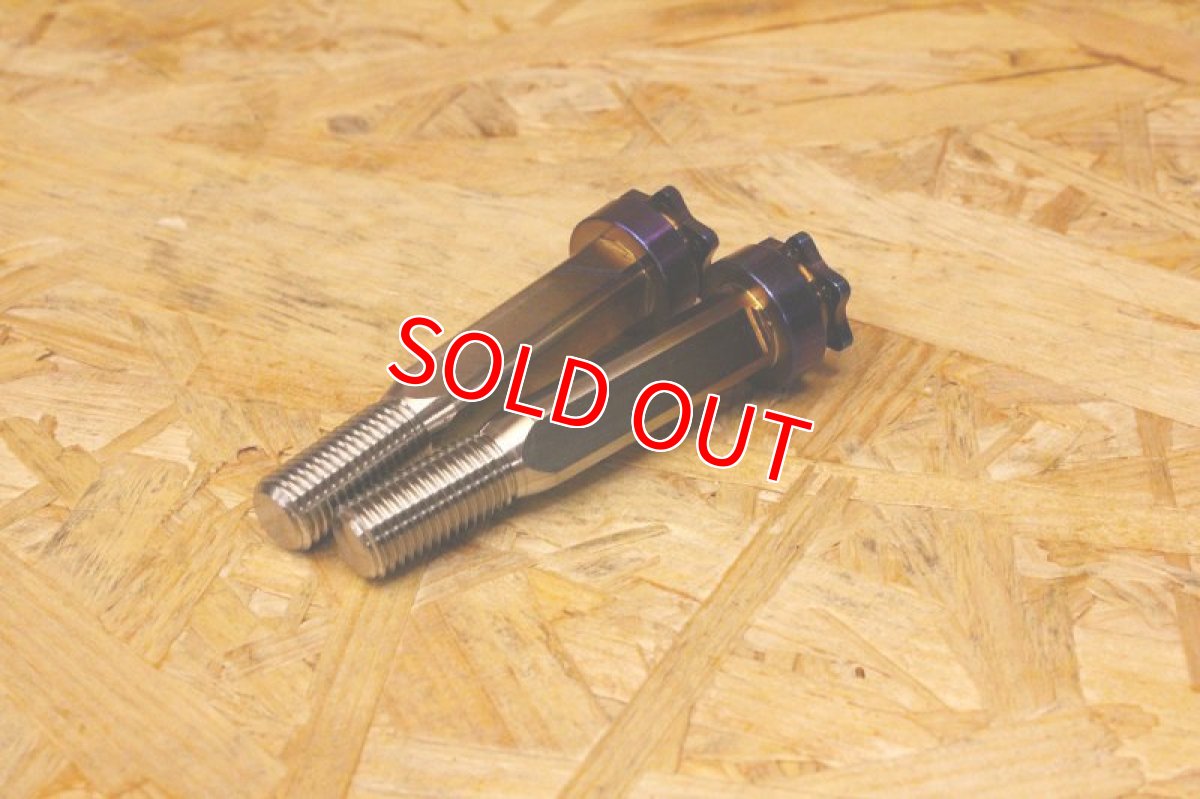 画像2: チタン エンジンハンガーマウントボルト 焼き色 2本セット PK7  (2)